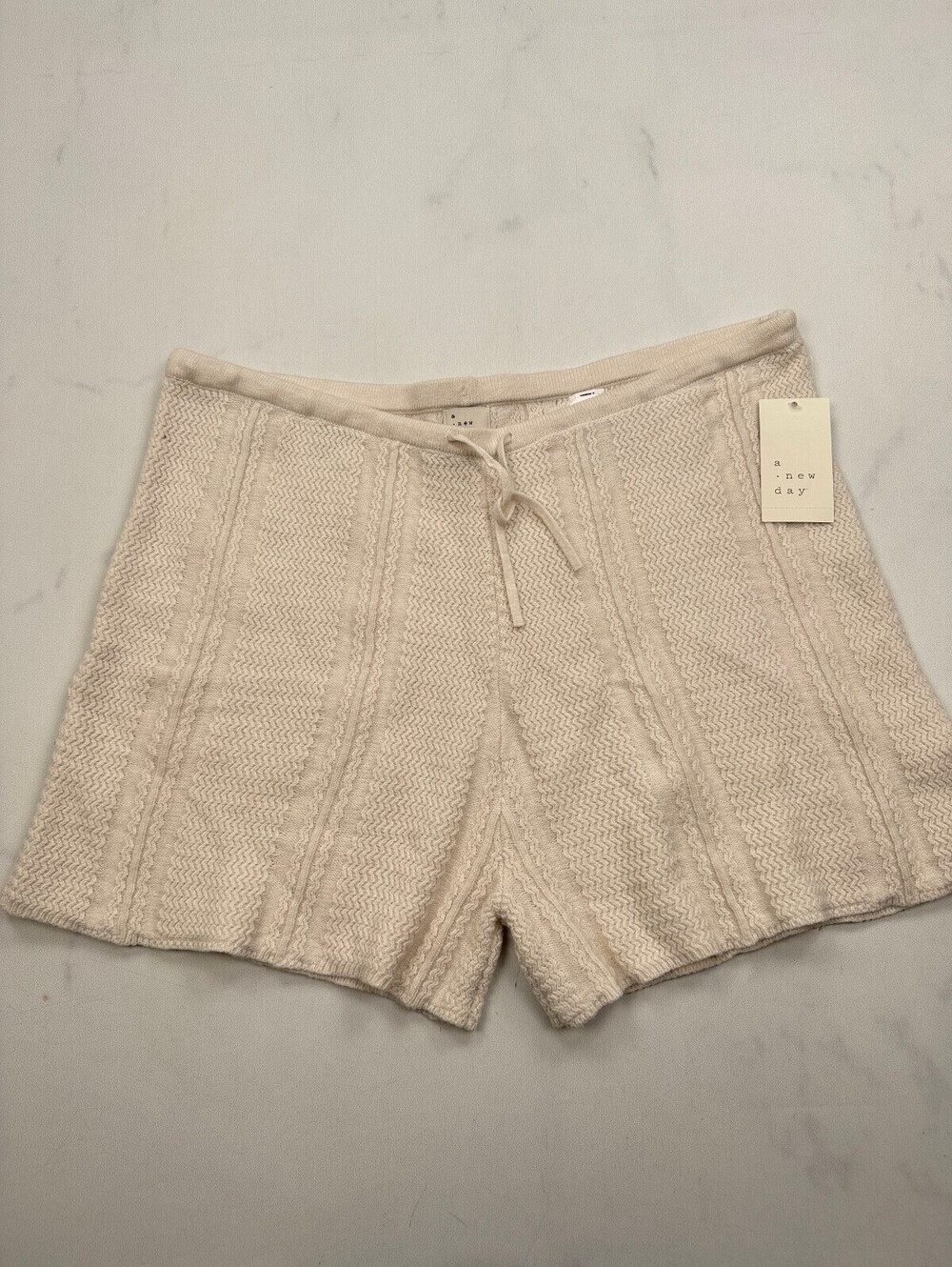 A New Day Knit Shorts Cream Modern Chevron - Womens L